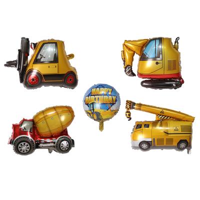 China Self-sealing Forklift Crane Excavator Bus Cement Truck New Products Transport Aluminum Foil Balloon Shaped Balloons for sale