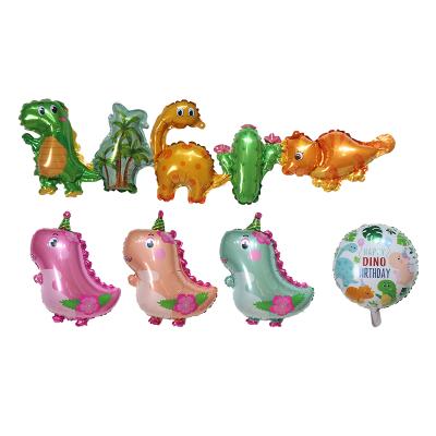 China Wholesale Glorious Self-Sealing Cute Dinosaur Glorious Cute Balloon Cartoon Birthday Party Flower Dinosaur Foil Balloon for sale