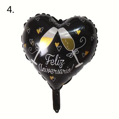 China 18 Inch Helium Heart Shape Love Foil Self Sealing Inflatable Spanish Balloon Wedding Valentines Day Party Decoration for sale