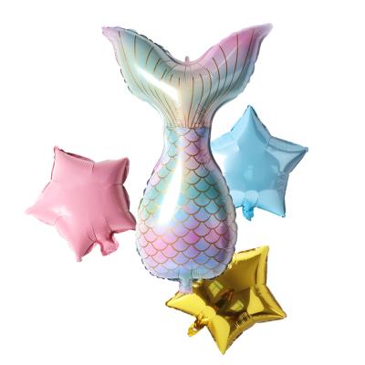 China Brithday /WeedingParty Decor/Gifts Mermaid Tail Balloon Set Birthday Party Decoration Layout Aluminum Foil Balloon Set for sale