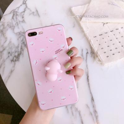 China 3D Cute Cartoon Pig Chicken Squishy Soft TPU Cell Phone Cases 3D Phone Case For iphone 7 for sale