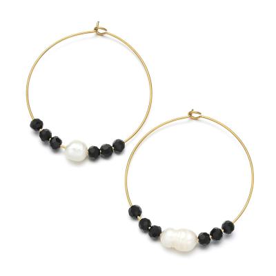 China BOHEMIA fashion charm pearl earrings large natural pearl earrings colorful geometric round color gold for sale