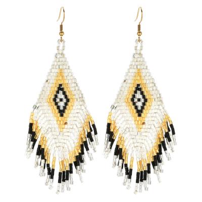 China ZMZY Bohemian Boho Eye Miyuki Beaded Tassel Earrings For Handmade Bohemian Women for sale