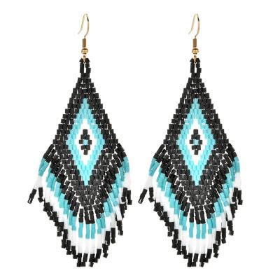 China Loom Miyuki Earrings For Women Eye Ring Hanging Earrings Handmade Black Drop Earring Boho Fashion Tassel Jewelry BOHEMIA Jewelry for sale