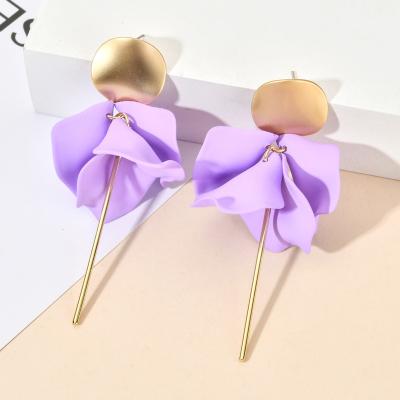 China ZMZY BOHEMIA Cute Flower Violet Petal Ladies Earring Lovely Teasing Soft Earrings For Women Party for sale