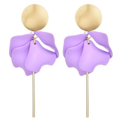 China ZMZY BOHEMIA Fashion Statement Birthday Gift Spring Petal Earrings Women 2020 Smooth 925 Silver Stud Earrings for sale