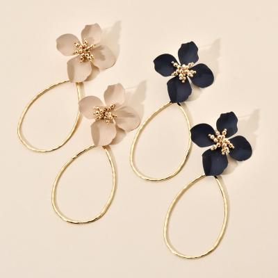 China ZMZY BOHEMIA Jewelry New Arrival Flower Earrings Gold Plated Circle Earrings For Woman for sale