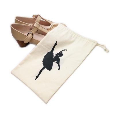 China NATIONAL Eco-Friendly Cotton Custom Printed Logo Pointe Ballerina Shoe Bag for sale