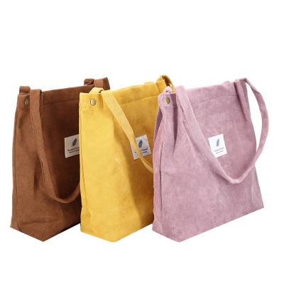 China NATIONAL Corduroy Casual Tote Bag with Private Label for Girls for sale