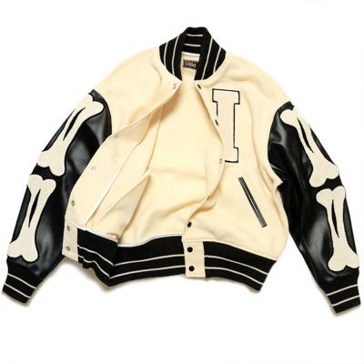 China Hot Selling Waterproof Embroidered Chenille Patches Wool Genuine Leather Jackets Letterman Baseball College Varsity Jackets Custom for sale