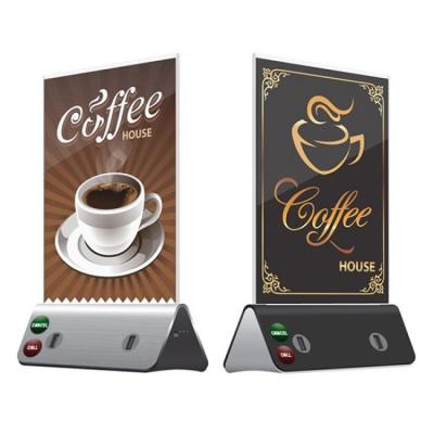 China 2021 Innovative OEM 4USB Products Menu Stand With Usb Menu Power Bank Led For Cafe Table for sale