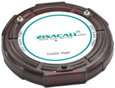 China Zisacall ABS Plastic Guest Paging System Transmitter Wireless Coaster Pager for sale