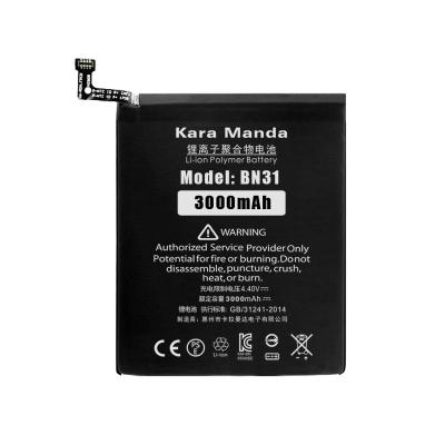 China Mobile Phone OEM Replacement Cell Phone Battery BN31 For Xiaomi MI 5X Redmi Note 5A Redmi S2 3000mAh for sale