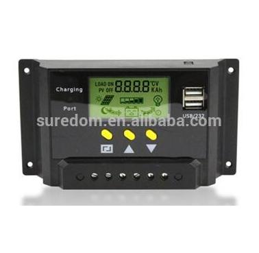 China Solar System Controller 12V/24V 10A Solar Charge Controller With Dual USB Port And LCD Display for sale