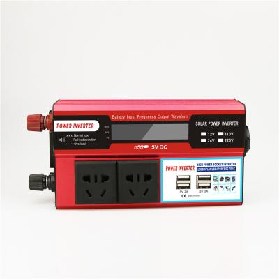 China AC 110V/220v 4USB Car Power Inverter 500W 1000W 2000W DC 12v/24v With Universal Plug 2 Car Transformer Adapter 180*95*55mm Customized for sale