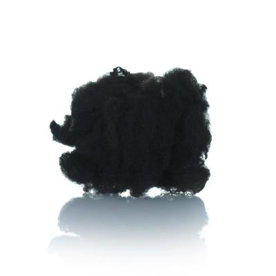 China Antistatic Black Color Staple 100% Polyester Recycled Polyester Fiber for sale