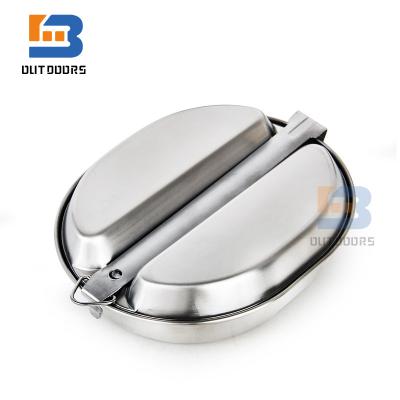 China Outdoor Sports Travel Canteen 304 Stainless Steel Mess Kits Camping Military Tin for sale