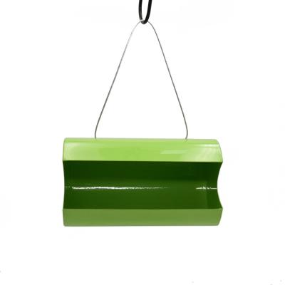 China Large Capacity Single Sustainable Iron Window Green Hanging Bird Feeder for sale