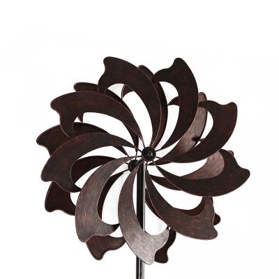 China New Iron Bronze Garden Decoration Outdoor Ornamental Windmill Easy Installment for sale