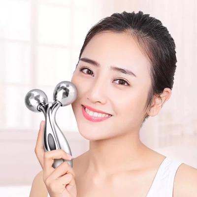 China Wrinkle Remover To Customize Wholesale Metal 3D Slimmer Lifting Rotate V Firming Mini Small Portable Skin Face Massager Roller for sale