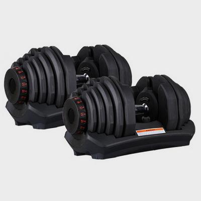 China Universal Gym Equipment Weightlifting 24kg Dumbbell Automatic Rubber Coated Adjustable Set for sale