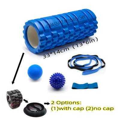 China Best Durable Blue Mobility Set Fascia Massage Foam Roller Kit Myofascial Release Set And Exercise Set For Private Label Seller for sale