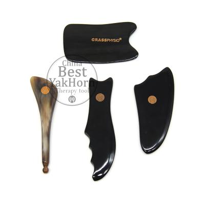 China No Static Electricity TCM High Altitude Yaks Horn Guasha Massage Tool Myofascial Release Tool Guasha Sets Oil Massage Set Local Beef Cattle for sale