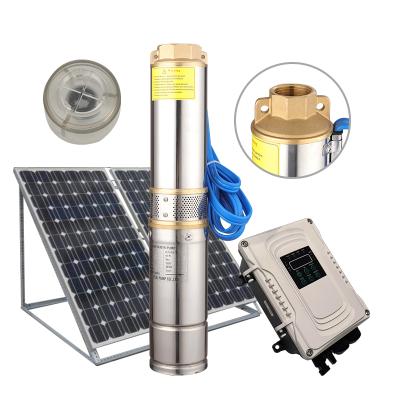 China Drinking Water Treatment Plastic Impeller DC Brushless Solar Pump Submersible with Panel Solar Power Pump Solar Panel and Water Pump for sale