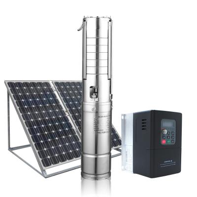 China Irrigation DC AC Water Pump Solar Panel Submersible Complete Pumps and Agriculture Solar Submersible Pump Kit for sale