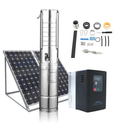 China Other hot sale 4inch 2.2kw solar transfer good deep submersible water pump with hybrid solar water pump inverter for agriculture for sale