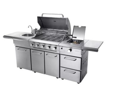 China Outdoor Kitchen Stainless Steel Easy Clean Top Selling Free Standing Commercial Buffet and BBQ Grill for sale