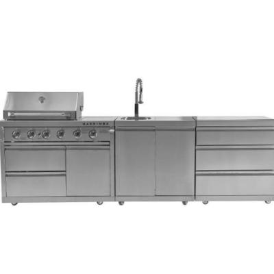 Κίνα Easy to clean prefab modular outdoor buffet barbecue commercial kitchen grill with side burner προς πώληση