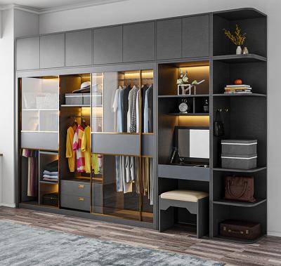 Κίνα 2022 Matte Lacquer Closet Open Shelves (Size) Hangzhou Vermont Sliding Glass Door Wardrobe Modern Minimalist Adjustable Large προς πώληση