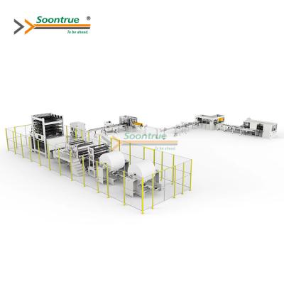 China Facial Tissue Packing Soontrue Facial Tissue Paper Making Packing Machine Production Line for sale