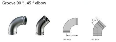 China Easy Connection Grooved Stainless Steel Elbow With 90 Degree 45 Degree for sale