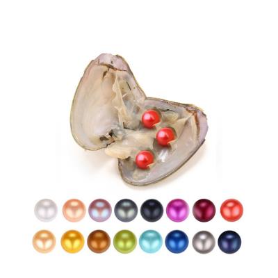 China 2021 DIY Triplets Round Freshwater Akoya Oyster Pearl 6-7mm Mixed 27 Color Pearl Oyster Christmas Gift for sale