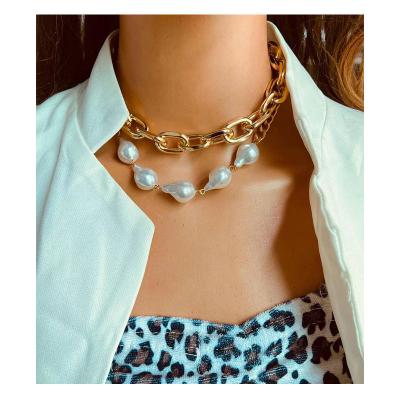 China Simple Vintage European and American Personality Pearl Necklace for Women for sale