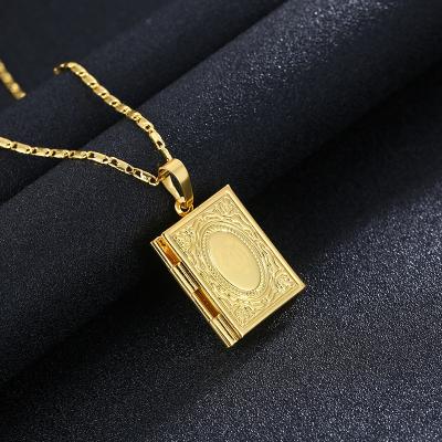 China Vintage 1 Pcs Arab Muslim Women 18K Gold Plated Islamic Gold Allah Pendant Necklace Jewelry for sale