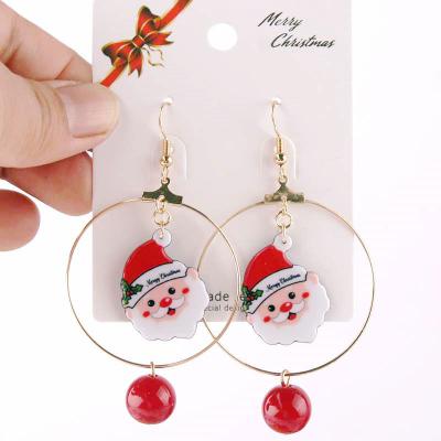 China European and American Vintage Snowflake Christmas Tree Hat Earrings Christmas Gift for sale