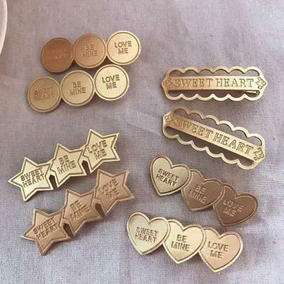 China New Trendy Vintage Metal Hair Clip Letter Hair Pins For Women for sale