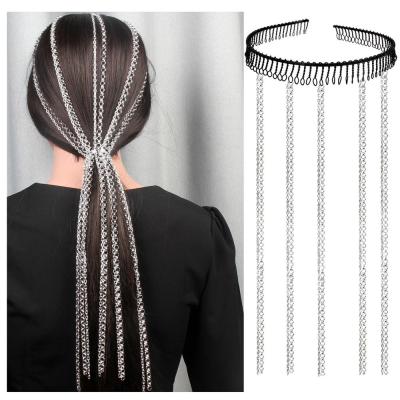 China New Trend Atmosphere Environmentally Friendly Eight-character Hair-toothed Aluminum Chain Multiple Headband Hair Chain for sale