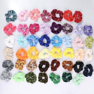 China Trendy Color Flannel Solid Color Large Intestine Hair Ring 46 Kinds Can Be Customized Hair Circle Hair Accessories Factory Wholesale for sale