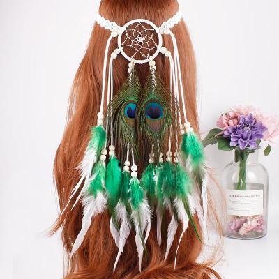 China 2021 Fashion Environmental Friendly Bohemian Explosion Dream Catcher Feather Hair Band for sale