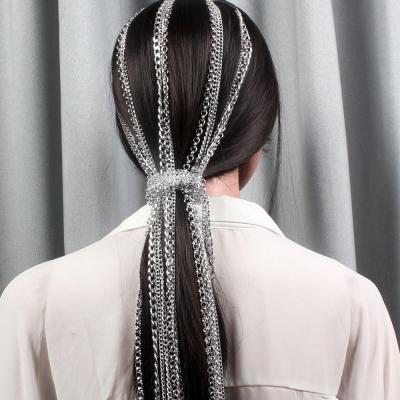 China 2021 New Fashion Long Hair Chain Environmentally Friendly Geometric Hair Tassel Aluminum Key Chains Jewelry Accessories For Women for sale