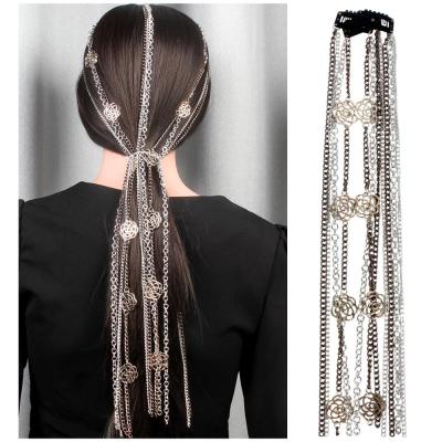 China New Fashion Long Hair Chain Environmentally Friendly Geometric Hair Tassel Aluminum Key Chains Jewelry Accessories For Women for sale