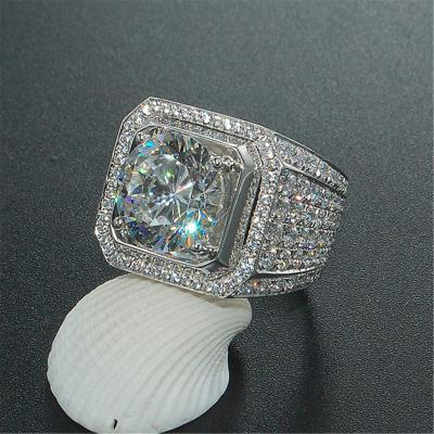 China Vintage Hip Hop Jewelry Zircon Iced Out Topaz Cut CZ Diamond Full Gemstones Men Wedding Band Ring Luxury Fashion Jewelry for sale