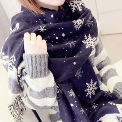 China Latest Warm Knitted Scarf Fashion Winter Wear Christmas Gift Scarf Women Environmentally Friendly for sale