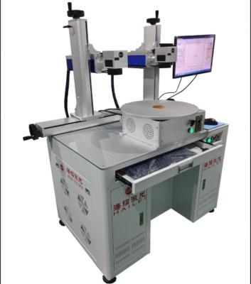 China 8 Station Optische glasvezel lasermarkeringsmachine 100W glasvezel lasermarker Te koop