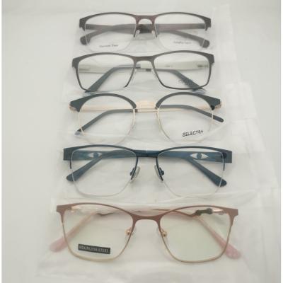 China Assort Stock Cheap Wholesale Stock Clearance Metal Optical Frames Random Stock Metal Optical Glasses Frames Random for sale