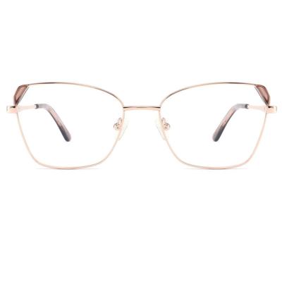 China For Unisex Men Women Handmade Glass Acetate Metal Computer Glass Eyeglasses Shape Myopia Spectacle Frames for sale